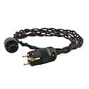 P103 Mains Power Cord Cable HiFi CD Amplifier Amp EU Power Plug Cable Braided AC Power Kabel(US Power Cable,2m)