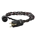 P103 Mains Power Cord Cable HiFi CD Amplifier Amp EU Power Plug Cable Braided AC Power Kabel(US Power Cable,1m)