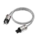 P128 Silver Plated Crystal High Clear PFTE Power Cable Crystal Twist Silver Shielding EU Plug(1m)