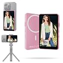 Shimbol P4 4" 1080P Wireless Selfie Monitor Screen, Magnetic Mount, Multi-Touch Control, 50m Transmission, Rear Camera Viewfinder for iPhone & Android, Vlogging Selfies Live Streaming, Pink