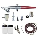 Paasche Airbrush H-Set Single Action Siphon Feed Airbrush Set , Red