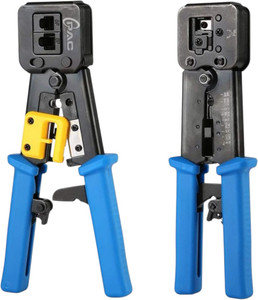 pac rj45 crimping tool pass-through cat5 cat5e cat6 heavy duty manual crimper