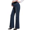 PACBREEZE Women's Maternity Flare Jeans Mid-Rise Stretchy Bell Bootcut Jeans Denim Pregnancy Pants, S-XXL