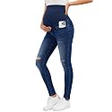 PACBREEZE Women's Maternity Jeans Over Belly Skinny Stretchy Denim Pants Comfy Slim Pregnancy Pants