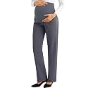 PACBREEZE Women's Maternity Pants for Work Over-Bump Pregnancy Casual Stretchy Straight Dress Pants with Pockets