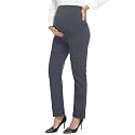 PACBREEZE Women's Maternity Pants for Work Over-Bump Pregnancy Casual Stretchy Straight Dress Pants with Pockets