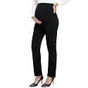 PACBREEZE Women's Maternity Pants for Work Over-Bump Pregnancy Casual Stretchy Straight Dress Pants with Pockets