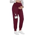 PACBREEZE Women's Maternity Scrubs with 6 Pockets, Workwear Maternity Jogger Scrubs Pregnancy Pants, S-XXL