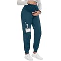 PACBREEZE Women's Maternity Scrubs with 6 Pockets, Workwear Maternity Jogger Scrubs Pregnancy Pants, S-XXL