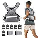 PACEARTH Adjustable Weight Vest 4-10lbs / 11-20lbs / 20-32lbs X-Shape Weighted Vest for Women and Men, Home Workout Ironsand Vest with Zipper Pouch and 6 Weight Packs, Available in Pink, Gray, Black