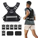 PACEARTH Adjustable Weight Vest 4-10lbs / 11-20lbs / 20-32lbs X-Shape Weighted Vest for Women and Men, Home Workout Ironsand Vest with Zipper Pouch and 6 Weight Packs, Available in Pink, Gray, Black
