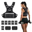 PACEARTH Adjustable Weight Vest 4-10lbs / 11-20lbs / 20-32lbs X-Shape Weighted Vest for Women and Men, Home Workout Ironsand Vest with Zipper Pouch and 6 Weight Packs, Available in Pink, Gray, Black