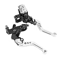 PACEWALKER Universal Motorcycle 7/8" 22mm Handlebar Brake Master Cylinder Clutch Lever Left &amp; Right Set for Honda Kawasaki Suzuki Yamaha(Silver)