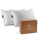 Pacific Coast Bed Pillow, Luxury Hotel Goose Feather and Down Firm Pillow for Sleeping with 100% Cotton Shell, Medium-Firm