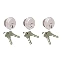 Pacific Doorware Mortise Lock Cylinders for Storefront Door, Silver, 3 Pack