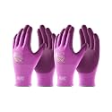 PACIFIC PPE 2 Pairs Gardening Gloves for women and Ladies, Rubber Coated Garden Gloves, Outdoor Protective Work Gloves, Small, Purple