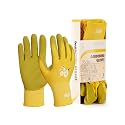 PACIFIC PPE 3 Pairs Gardening Gloves for women, Rubber Coated Garden Gloves, Ladies Yard Work Gloves, Breathable, Yellow, Medium