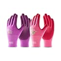 PACIFIC PPE 6 Pairs Gardening Gloves for women and Ladies, Rubber Coated Garden Gloves, Outdoor Protective Work Gloves, Small, Purple & Red