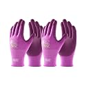 PACIFIC PPE 6 Pairs Gardening Gloves for women, Rubber Coated Garden Gloves, Ladies Yard Work Gloves, Breathable, Purple, Medium