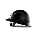 PACIFIC PPE Full Brim Hard Hat, ANSI Z89 Safety Helmet, 4 Point, Black