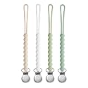 Silicone Pacifier Clip for Baby Boys Girls Paci Holder 4 Pack