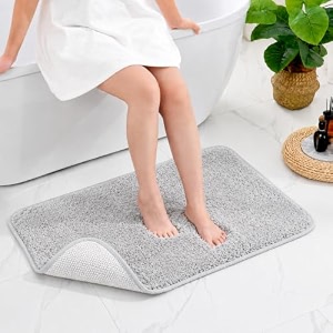 pack of 1 quick dry water absorbing rectangular micro floor mat  anti-skid amp non-slip cushion doormat for home kitchen office washroom - r_silver 40x60 cm