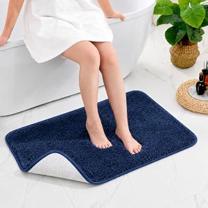 pack of 1 quick dry water absorbing rectangular micro floor mat  anti-skid amp non-slip cushion doormat for home kitchen office washroom - r_blue 40x60 cm