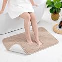 Pack of 1 Quick Dry Water Absorbing Rectangular Micro Floor Mat | Anti-Skid &amp; Non-Slip Cushion Doormat for Home, Kitchen, Office, Washroom - (R_Biege, 40x60 cm)