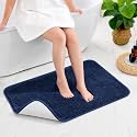 Pack of 1 Quick Dry Water Absorbing Rectangular Micro Floor Mat | Anti-Skid &amp; Non-Slip Cushion Doormat for Home, Kitchen, Office, Washroom - (R_Blue, 40x60 cm)