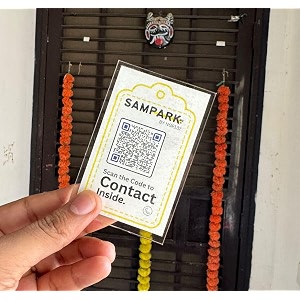 smart qr based video door bell get whatsapp with masked audio and video call incase of any urgency at your home even if you are not at home leave message for any delivery agents pack of 2