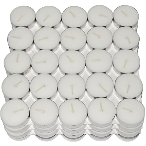 ecraftindia set of 100 white wax unscented tea light candles  t light candles  navaratri diwali decoration items for home decor  christmas diwali gifts items for family and friends