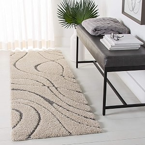 Pack of 2 Geometric Wave Shaggy Carpet