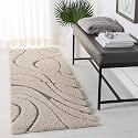 Pack of 2 Geometric Wave Shaggy Carpet