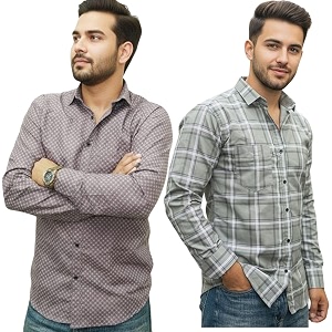 Pack of 2 Mens Cotton Fabric Button