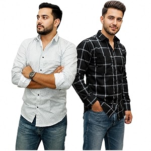 Pack of 2 Mens Cotton Fabric Button
