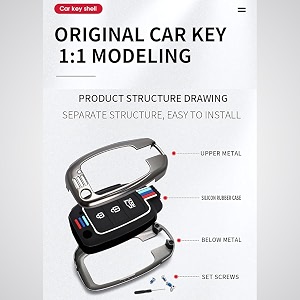 Pack of 2 Metal Key Cover Compatible