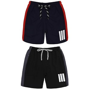 pack 2 polyester sports shorts for boys amp girls with zipper pockets