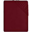 Utopia Bedding Fitted Sheet Small Double / 4ft, Burgundy - Deep Pocket 12 inch (30 cm) - Easy Care - Soft Brushed Microfibre Fabric - Shrinkage and Fade Resistant - Bottom Sheet
