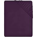 Utopia Bedding Fitted Sheet Single, Purple - Deep Pocket 14 inch - Easy Care - Soft Brushed Microfibre Fabric - Shrinkage and Fade Resistant - Bottom Sheet