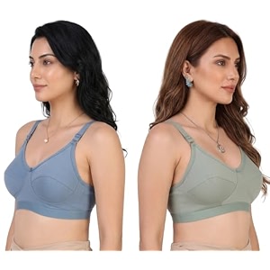 Pack of 2 Womens Pure Cotton Non-Padded