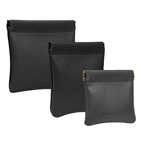 pack of 3 -aropana leather travel organiser earphone airpods case cosmetic makeup pouch jewellery bag contact lens pouch card holder mini wallet for men amp women fashion brown