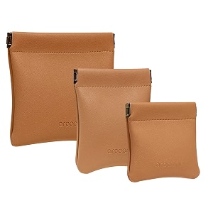 pack of 3 -aropana leather travel organiser earphone airpods case cosmetic makeup pouch jewellery bag contact lens pouch card holder mini wallet for men amp women fashion brown
