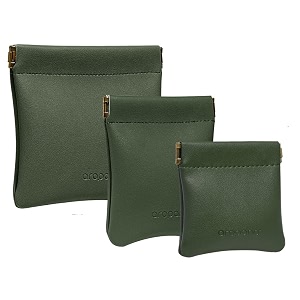 pack of 3 -aropana leather travel organiser earphone airpods case cosmetic makeup pouch jewellery bag contact lens pouch card holder mini wallet for men amp women fashion brown