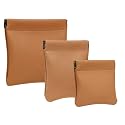 Pack of 3 -Aropana Leather Travel Organiser Earphone AirPods Case Cosmetic Makeup Pouch Jewellery Bag Contact Lens Pouch Card Holder Mini Wallet for Men &amp; Women (Fashion Brown)