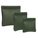 Pack of 3 -Aropana Leather Travel Organiser Earphone AirPods Case Cosmetic Makeup Pouch Jewellery Bag Contact Lens Pouch Card Holder Mini Wallet for Men &amp; Women (Fashion Brown)