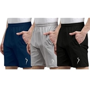Pack of 3 MenSports Shorts Solid Pattern