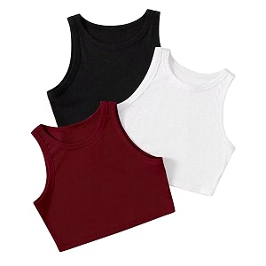 Pack of 3 Stylish Sleeveless Round Neck