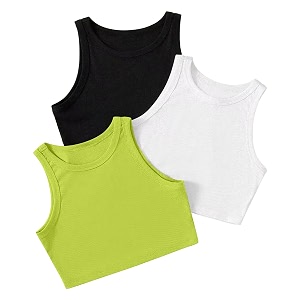 Pack of 3 Stylish Sleeveless Round Neck