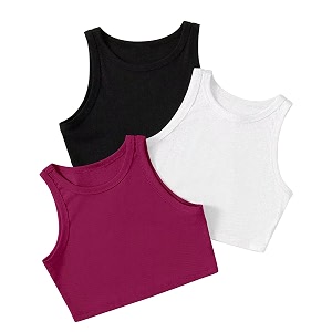 Pack of 3 Stylish Sleeveless Round Neck