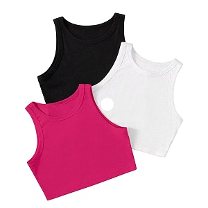 Pack of 3 Stylish Sleeveless Round Neck